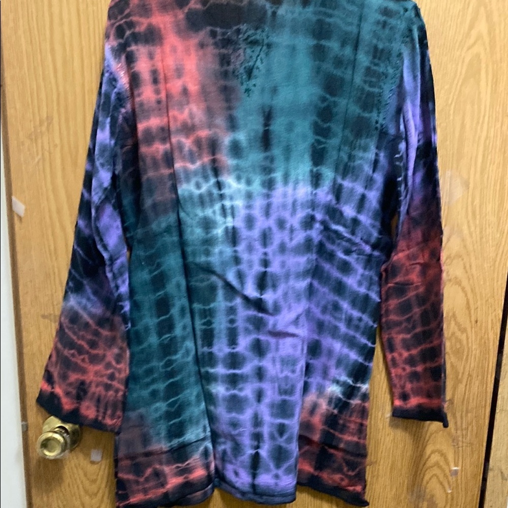 Women’s Red and Purple Casual Button Down Shirt - Picture 10 of 14